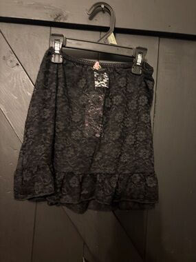 wild fable Black Lace Floral Tiered Mini Slip